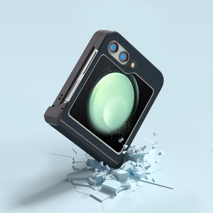 ABEEL - ABEEL Samsung Galaxy Z Flip5 Skal Äkta Läder Grön