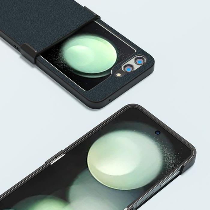 ABEEL - ABEEL Samsung Galaxy Z Flip5 Skal Äkta Läder Grön