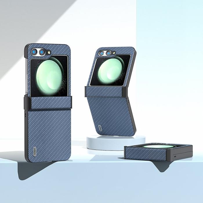 ABEEL - ABEEL Samsung Galaxy Z Flip5 Skal Hinge Sky Blue Carbon Fiber