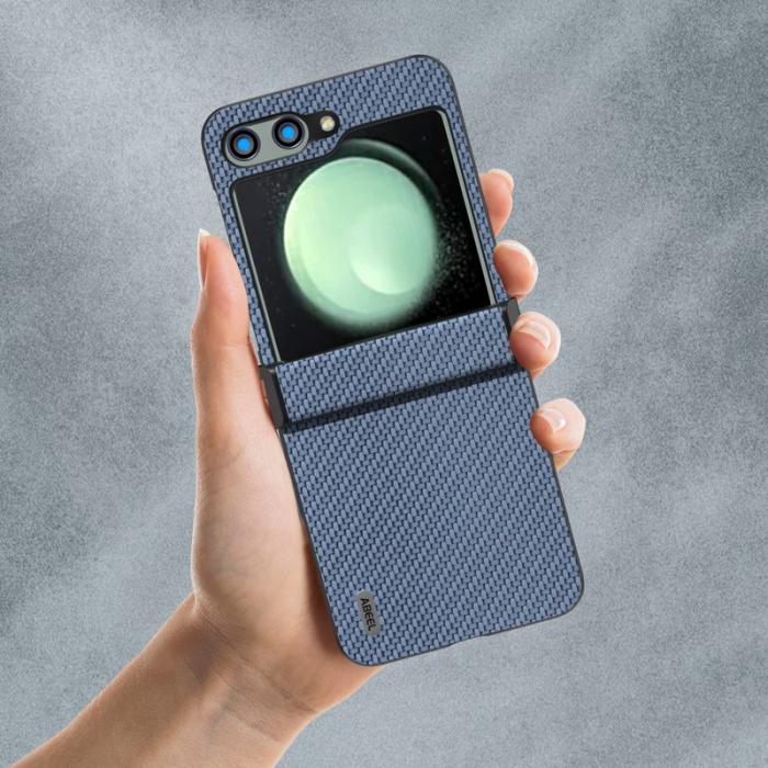 ABEEL - ABEEL Samsung Galaxy Z Flip5 Skal Hinge Sky Blue Carbon Fiber