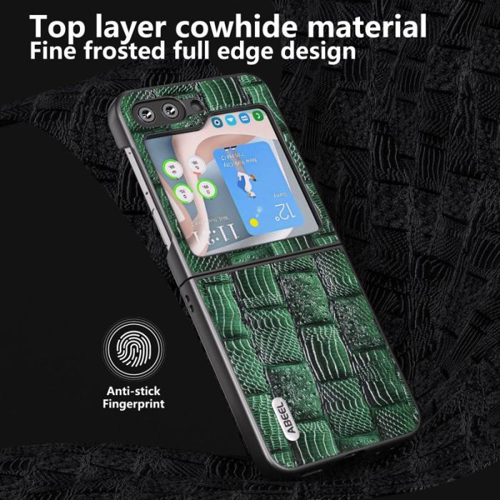 ABEEL - ABEEL Samsung Galaxy Z Flip5 Skal Mahjong Textur Grön