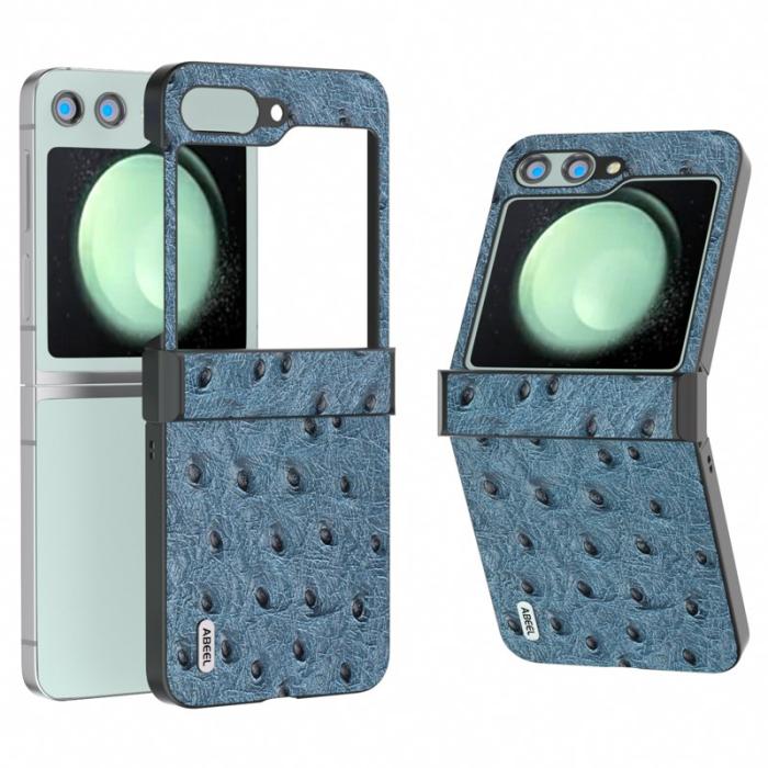 ABEEL - ABEEL Samsung Galaxy Z Flip5 Skal Ostrich Textur Blå