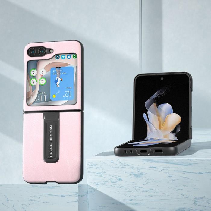 ABEEL - ABEEL Samsung Galaxy Z Flip5 Skal PU Läder Coated - Rosa