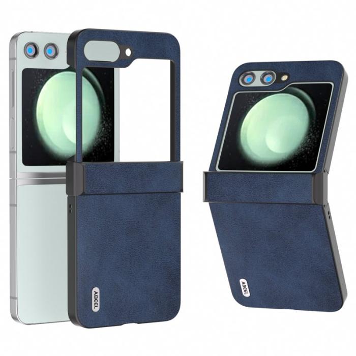 ABEEL - ABEEL Samsung Galaxy Z Flip5 Skal PU Läder + Hård PC - Blå