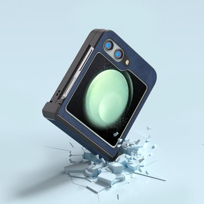 ABEEL - ABEEL Samsung Galaxy Z Flip5 Skal PU Läder + Hård PC - Blå