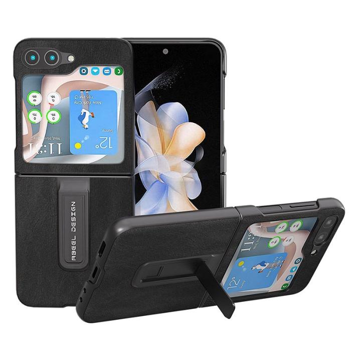 ABEEL - ABEEL Samsung Galaxy Z Flip5 Skal PU Läder Svart