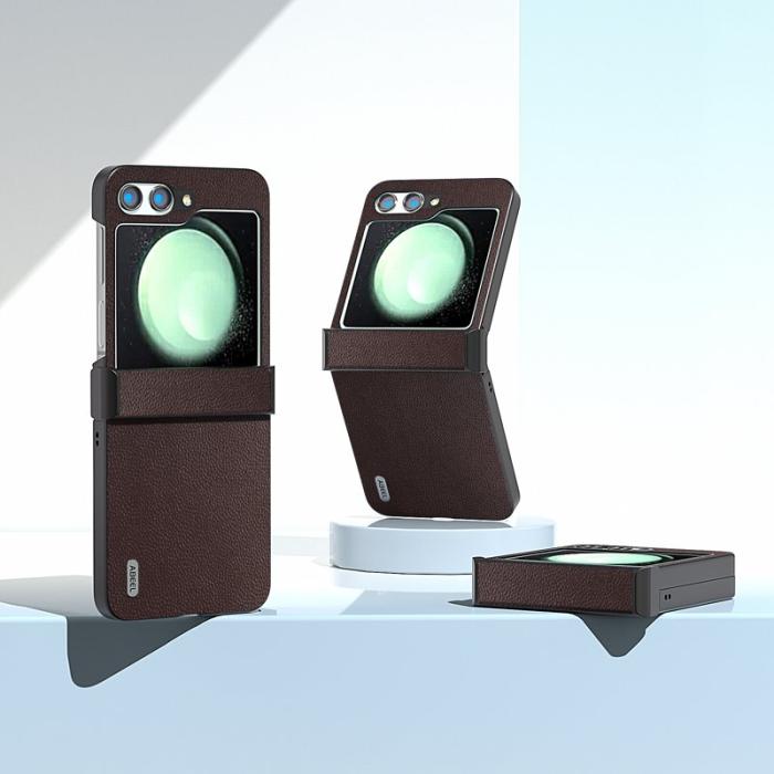 ABEEL - ABEEL Samsung Galaxy Z Flip5 Skal Ultra-Tunn Hinge Skydd Kaffe