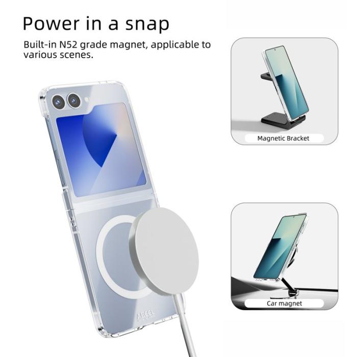 ABEEL - ABEEL Samsung Galaxy Z Flip6 5G Skal Klar PC Anti-Rip Skydd