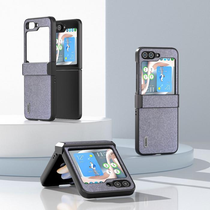 ABEEL - ABEEL Samsung Galaxy Z Flip7 FE 5G Fodral KonstLäder Glittrig Svart