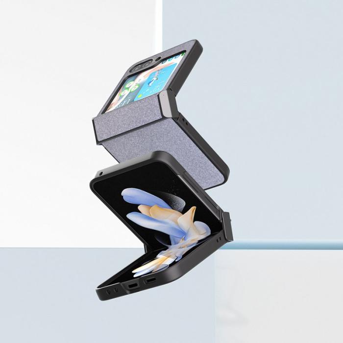 ABEEL - ABEEL Samsung Galaxy Z Flip7 FE 5G Fodral KonstLäder Glittrig Svart