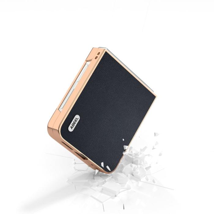 ABEEL - ABEEL Samsung Galaxy Z Flip7 FE 5G Mobilskal i Äkta Läder - Blå