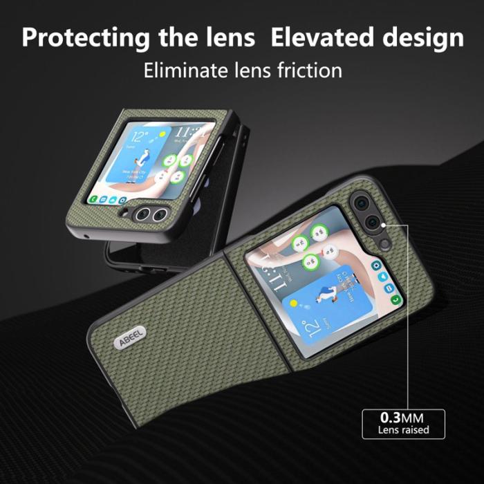 ABEEL - ABEEL Samsung Galaxy Z Flip7 FE 5G Skal Kolfiber Grön