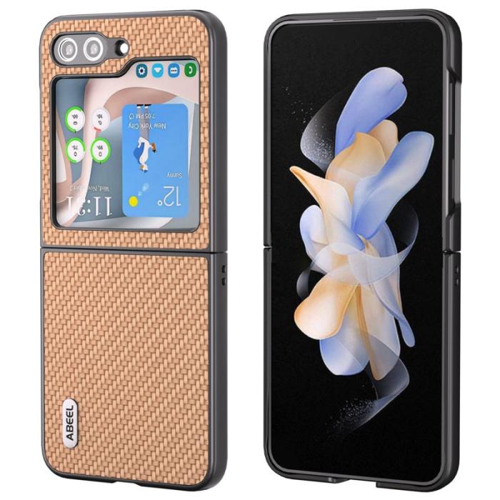 ABEEL - ABEEL Samsung Galaxy Z Flip7 FE 5G Skal Kolfiber Ljusgul