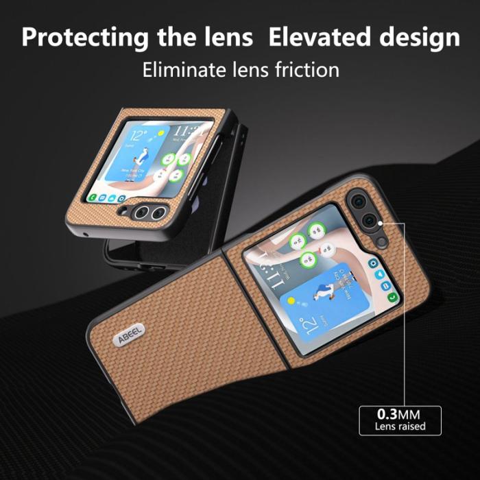 ABEEL - ABEEL Samsung Galaxy Z Flip7 FE 5G Skal Kolfiber Ljusgul