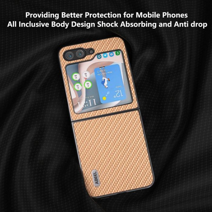 ABEEL - ABEEL Samsung Galaxy Z Flip7 FE 5G Skal Kolfiber Ljusgul
