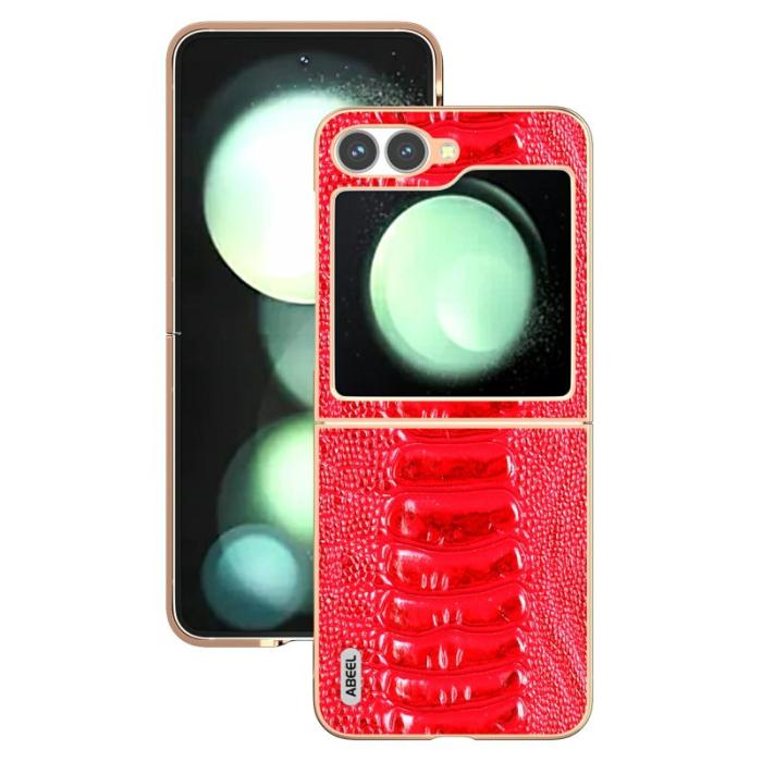 ABEEL - ABEEL Samsung Galaxy Z Flip7 FE 5G Skal Röd Crocodile Textur