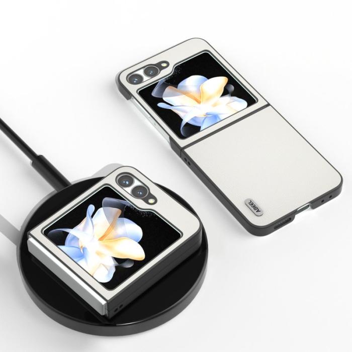 ABEEL - ABEEL Samsung Galaxy Z Flip7 FE 5G Skal Svart Kantskydd Äkta Läder