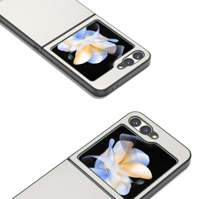 ABEEL - ABEEL Samsung Galaxy Z Flip7 FE 5G Skal Svart Kantskydd Äkta Läder