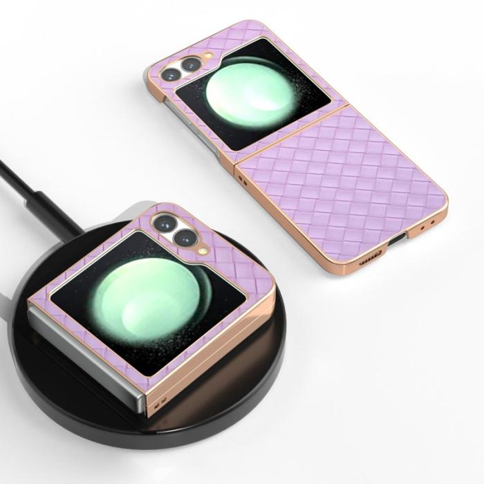 ABEEL - ABEEL Samsung Galaxy Z Flip7 FE Fodral Woven Textur Lila