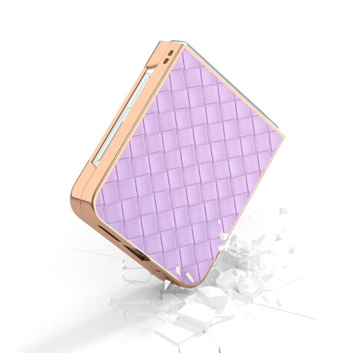 ABEEL - ABEEL Samsung Galaxy Z Flip7 FE Fodral Woven Textur Lila