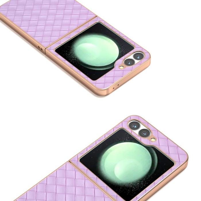ABEEL - ABEEL Samsung Galaxy Z Flip7 FE Fodral Woven Textur Lila