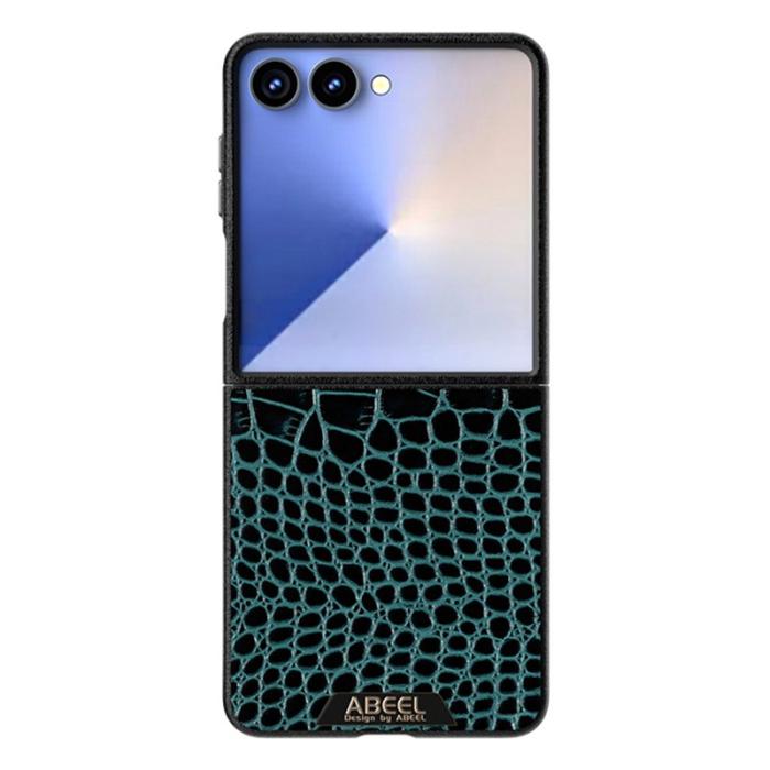 ABEEL - ABEEL Samsung Galaxy Z Flip7 Fodral MagSafe Grön Crocodile Texture