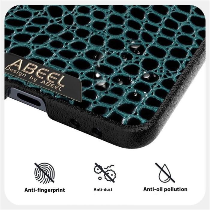 ABEEL - ABEEL Samsung Galaxy Z Flip7 Fodral MagSafe Grön Crocodile Texture
