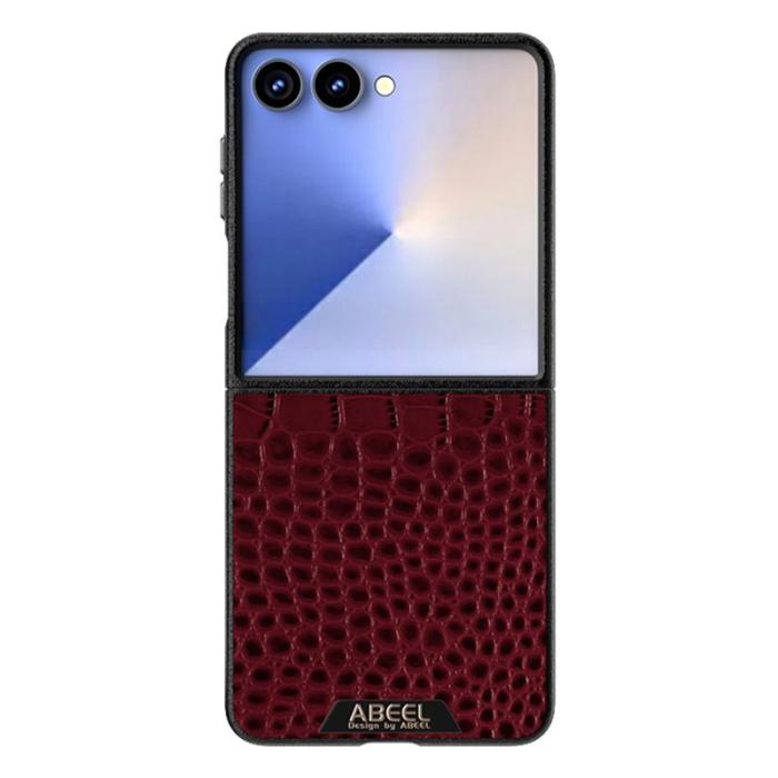 ABEEL - ABEEL Samsung Galaxy Z Flip7 Fodral MagSafe Röd Crocodile
