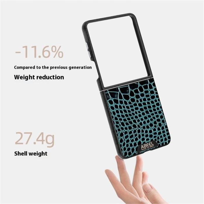 ABEEL - ABEEL Samsung Galaxy Z Flip7 Fodral MagSafe Svart Crocodile