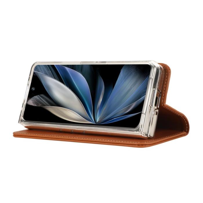 ABEEL - ABEEL Samsung Galaxy Z Fold5 5G Ställfodral Läder - Brun