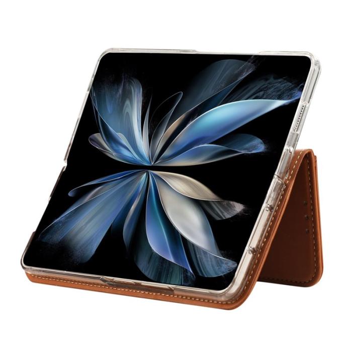 ABEEL - ABEEL Samsung Galaxy Z Fold5 5G Ställfodral Läder - Brun
