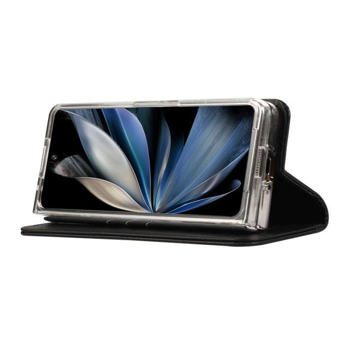 ABEEL - ABEEL Samsung Galaxy Z Fold5 5G Ställfodral Läder Svart