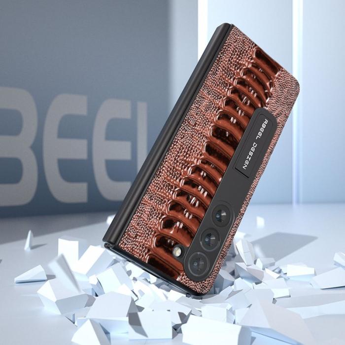 ABEEL - ABEEL Samsung Galaxy Z Fold5 Fodral i äkta läder - Brun