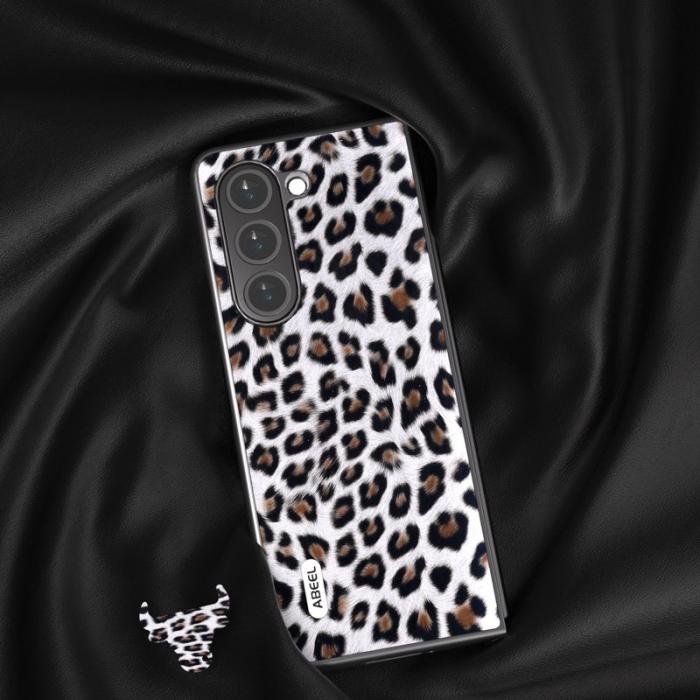 ABEEL - ABEEL Samsung Galaxy Z Fold5 Fodral Leopardmönster Silver