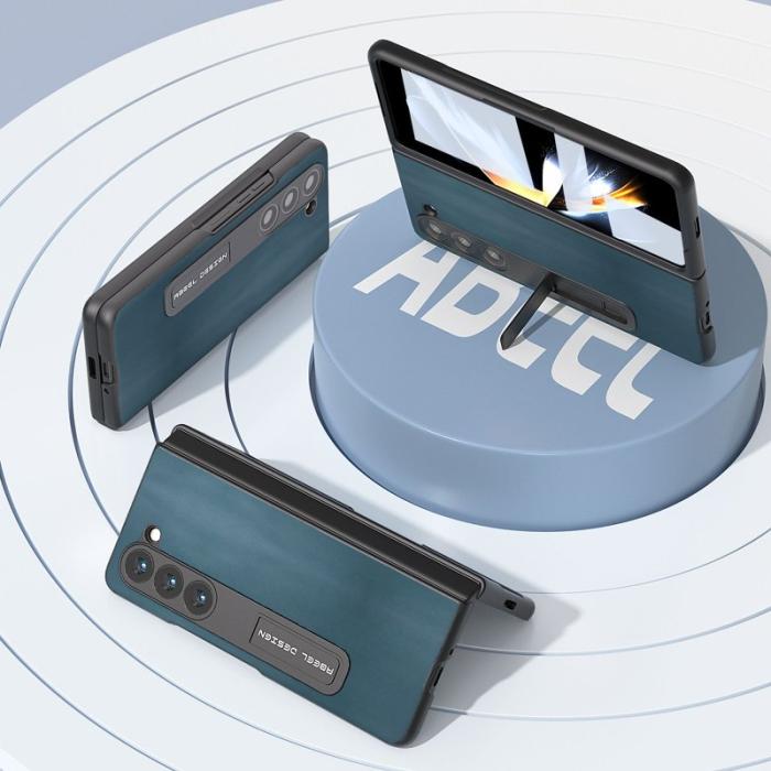 ABEEL - ABEEL Samsung Galaxy Z Fold5 Kickstand Fodral Nappa Grön
