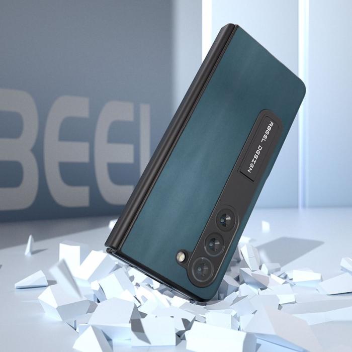 ABEEL - ABEEL Samsung Galaxy Z Fold5 Kickstand Fodral Nappa Grön