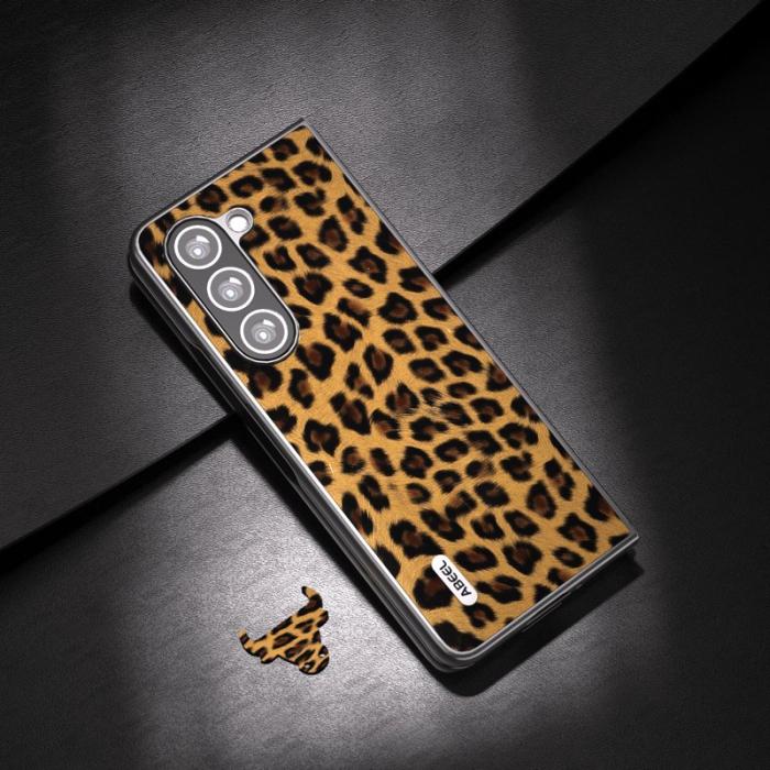ABEEL - ABEEL Samsung Galaxy Z Fold5 Leopard Skal Champagne Gold
