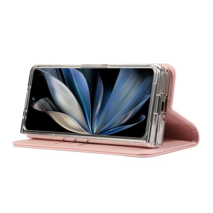 ABEEL - ABEEL Samsung Galaxy Z Fold5 Ställfodral RFID Läder - Rosa