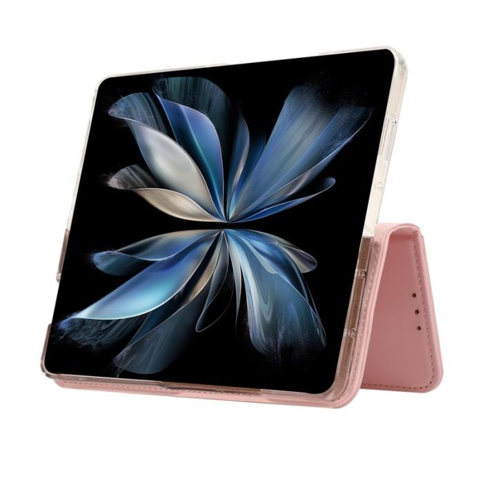 ABEEL - ABEEL Samsung Galaxy Z Fold5 Ställfodral RFID Läder - Rosa