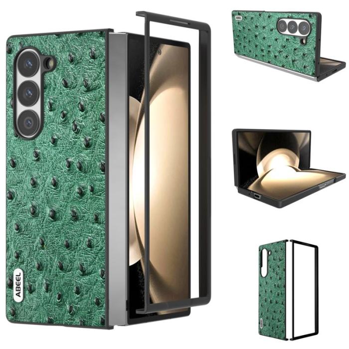 ABEEL - ABEEL Samsung Galaxy Z Fold6 5G Mobilskal Äkta Läder Grön