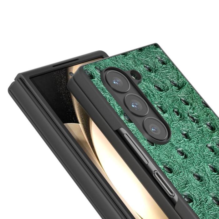 ABEEL - ABEEL Samsung Galaxy Z Fold6 5G Mobilskal Äkta Läder Grön