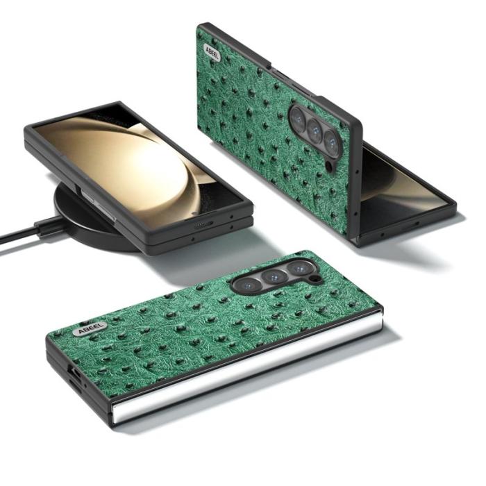 ABEEL - ABEEL Samsung Galaxy Z Fold6 5G Mobilskal Äkta Läder Grön