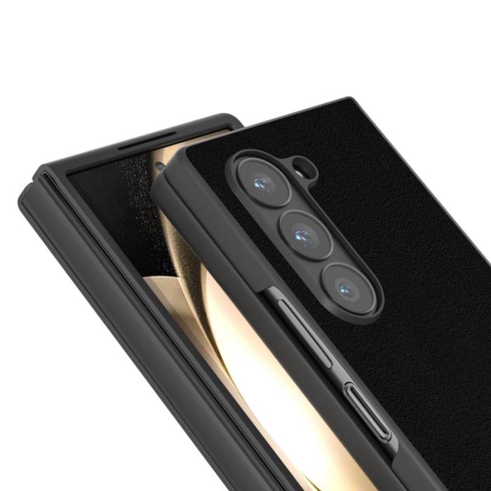ABEEL - ABEEL Samsung Galaxy Z Fold6 5G Fodral Äkta Läder Svart