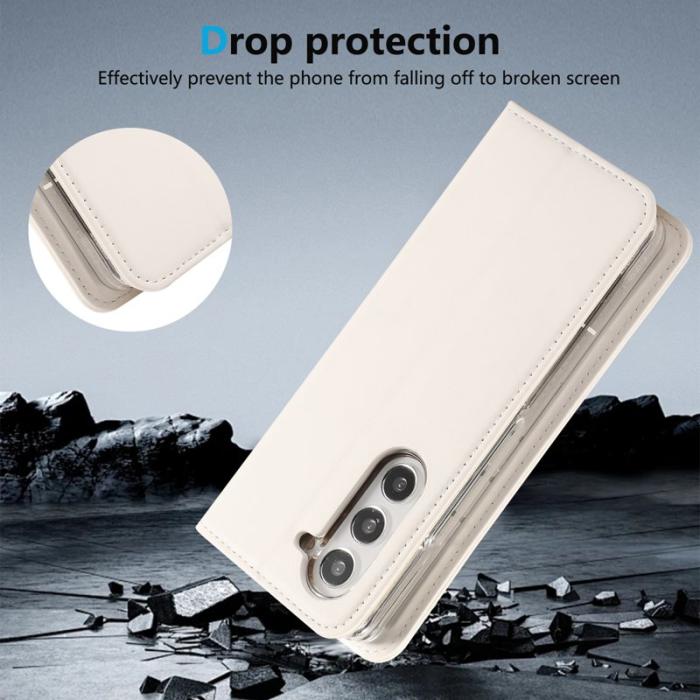 ABEEL - ABEEL Samsung Galaxy Z Fold6 5G Plånboksfodral RFID-Skydd Konstläder Vit