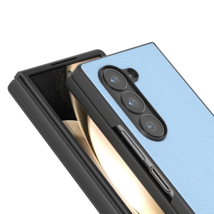 ABEEL - ABEEL Samsung Galaxy Z Fold6 5G Skal Äkta Läder Blå