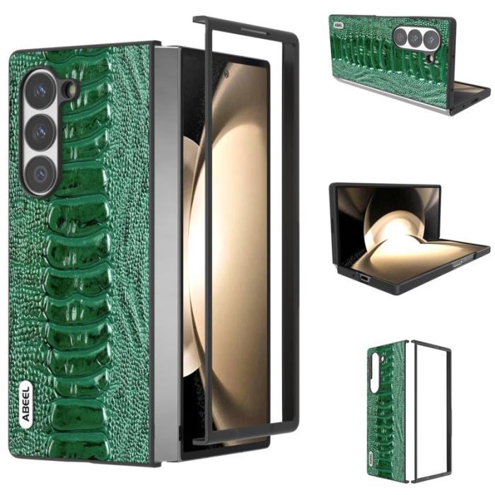 ABEEL - ABEEL Samsung Galaxy Z Fold6 5G Skal Äkta Läder Grön