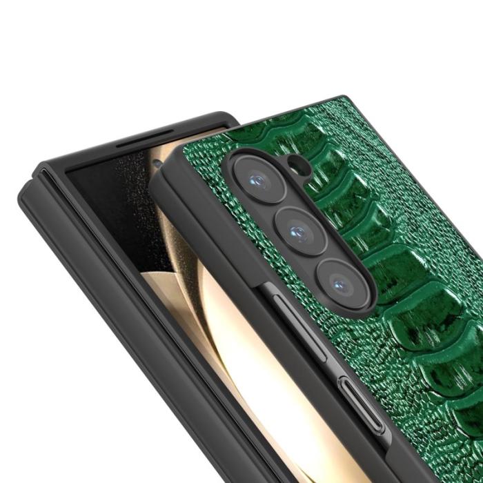 ABEEL - ABEEL Samsung Galaxy Z Fold6 5G Skal Äkta Läder Grön