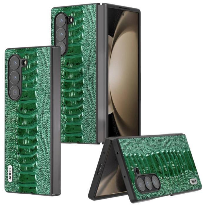 ABEEL - ABEEL Samsung Galaxy Z Fold6 5G Skal Äkta Läder Grön