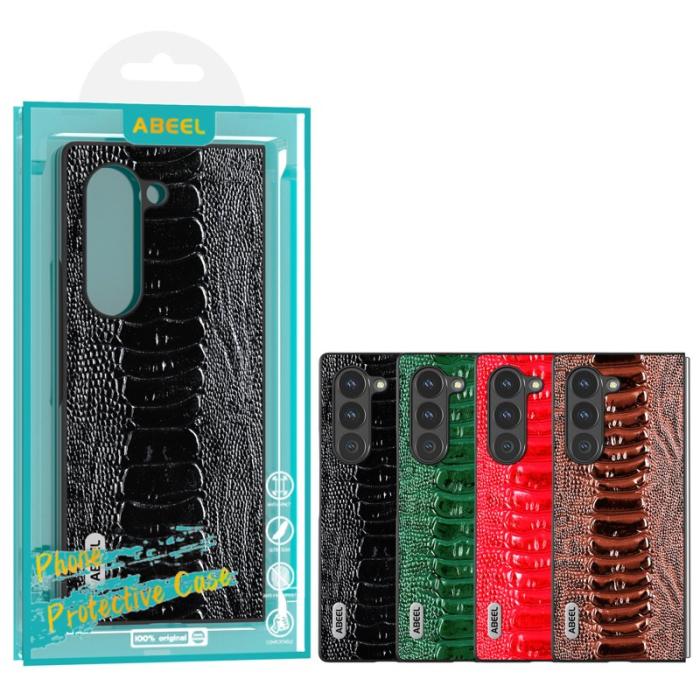 ABEEL - ABEEL Samsung Galaxy Z Fold6 5G Skal Äkta Läder Grön