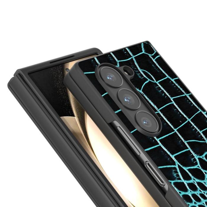 ABEEL - ABEEL Samsung Galaxy Z Fold6 5G Skal Äkta Läder - Midnattsgrön